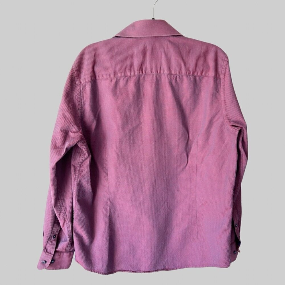 Report Collection Purple Waffle Pattern Pattern Button Down  Shirt - Picture 2 of 16